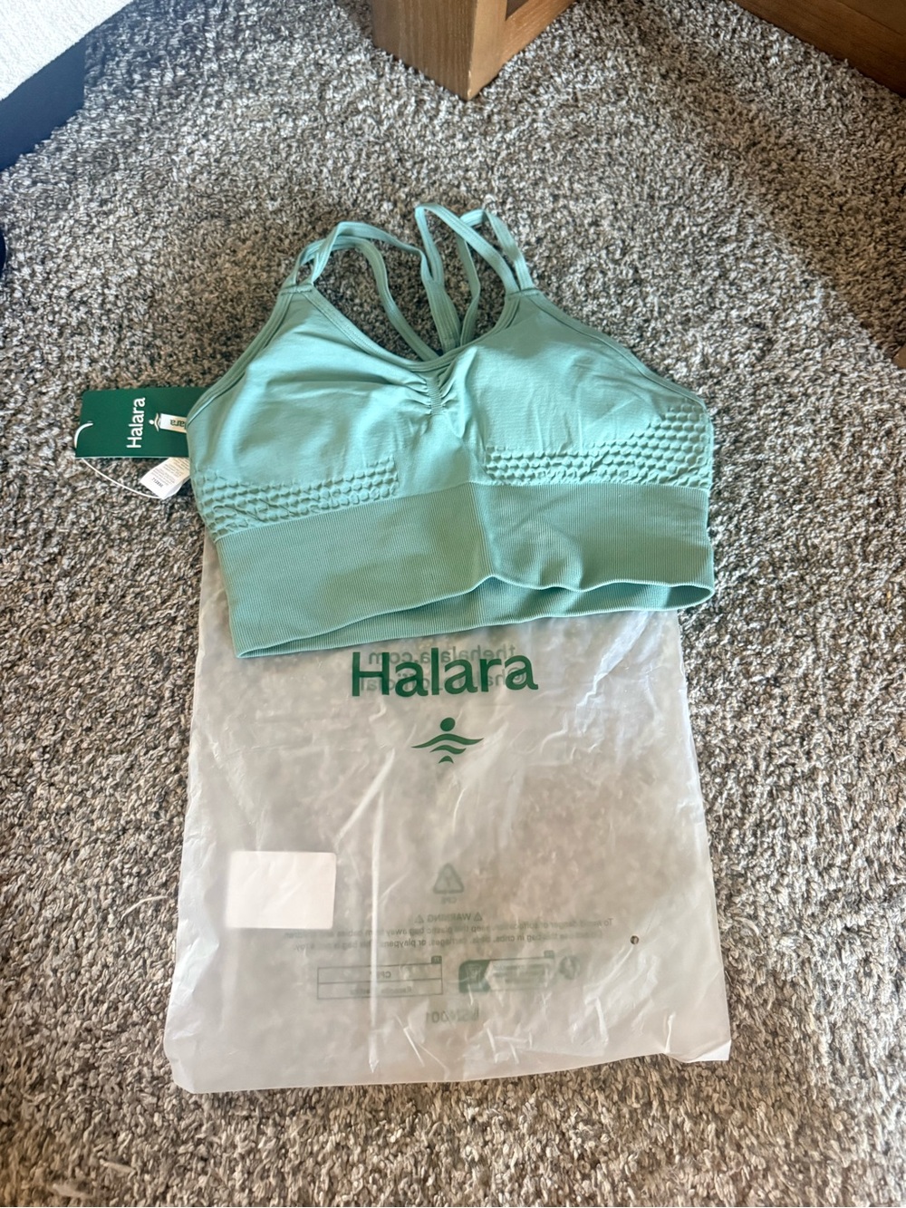 HALARA Mint Green Strappy Swim Bralette